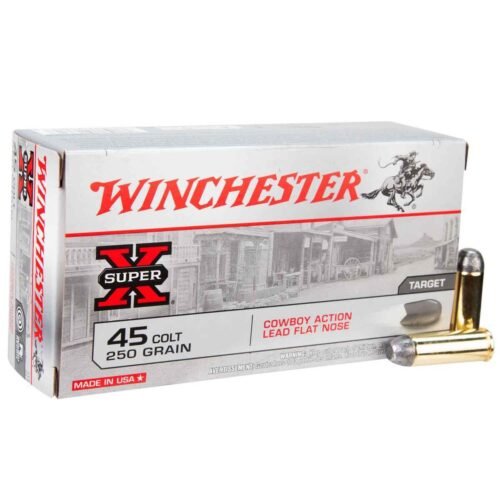 Winchester Super X Cowboy Action 45 (Long) Colt 250gr LFN Handgun Ammo – 50 Rounds