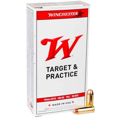 Winchester Target 10mm Auto 180gr FMJ Handgun Ammo – 50 Rounds