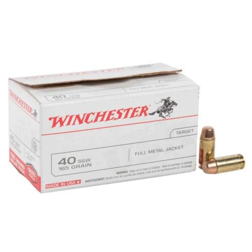 Winchester Target 40 S&W 165gr FMJ Handgun Ammo – 100 Rounds