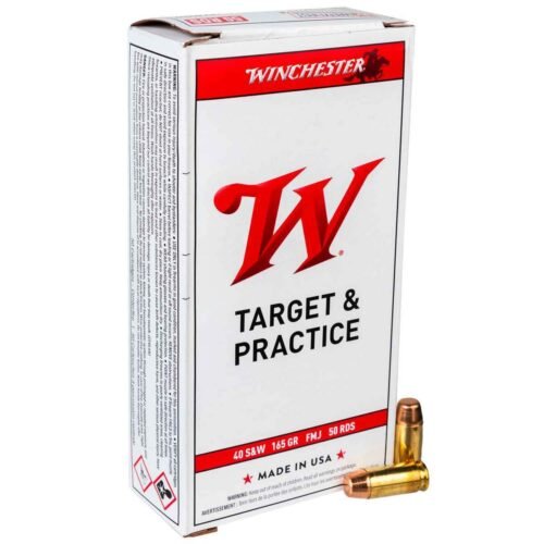 Winchester Target 40 S&W 165gr FMJ Handgun Ammo – 50 Rounds