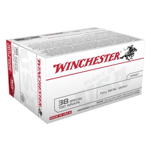 Winchester USA 38 Special 130gr FMJ Handgun Ammo – 100 Rounds