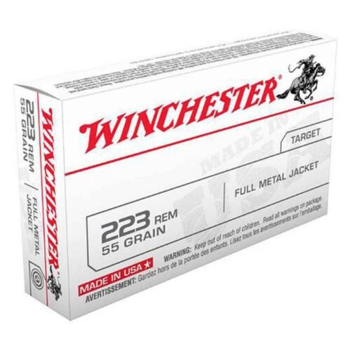 Winchester USA White Box 223 Remington 55gr FMJ Rifle Ammo – 20 Rounds