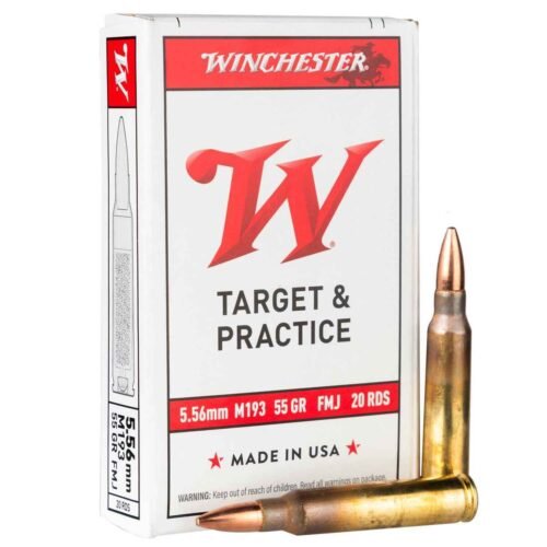 Winchester USA White Box 5.56mm NATO 55gr FMJ Rifle Ammo – 20 Rounds