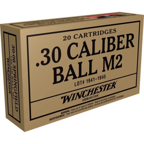 Winchester WWII Victory Series 30-06 Springfield 150 Grain Ball M2 Rifle Ammo – 20 Rounds