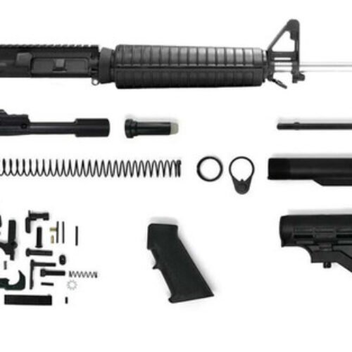 5.56 AR 15 Rifle Kit – 16″ Stainless Barrel (Fixed Front Sight), 1:7 Twist Rate