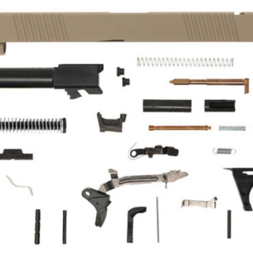 Glock® 17 Compatible Pistol Build Kit w/ FDE Front & Rear Serrated Slide