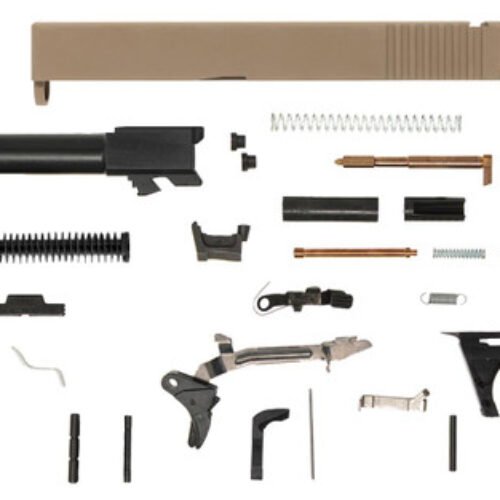 Glock® 19 Compatible Pistol Build Kit w/ FDE Rear Serrated Slide